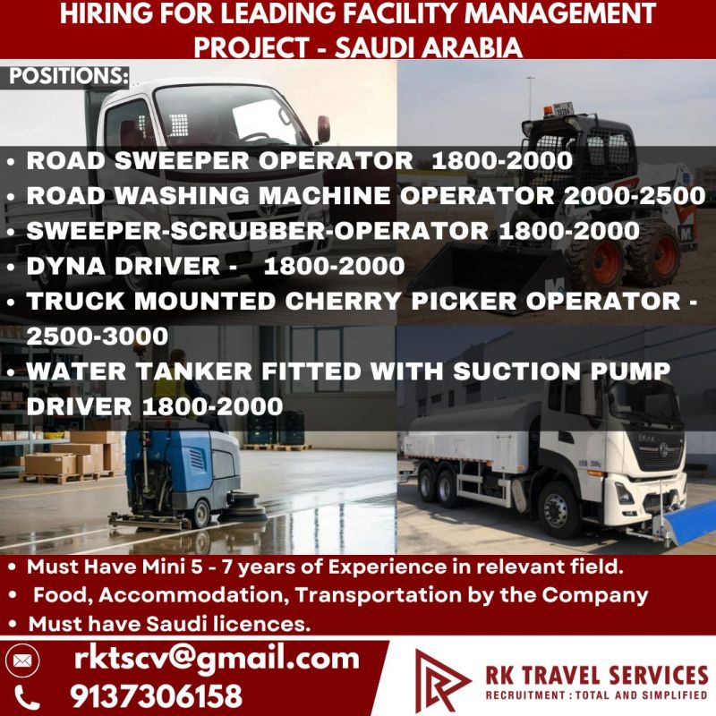 Urgent Hiring for Saudi Arabia