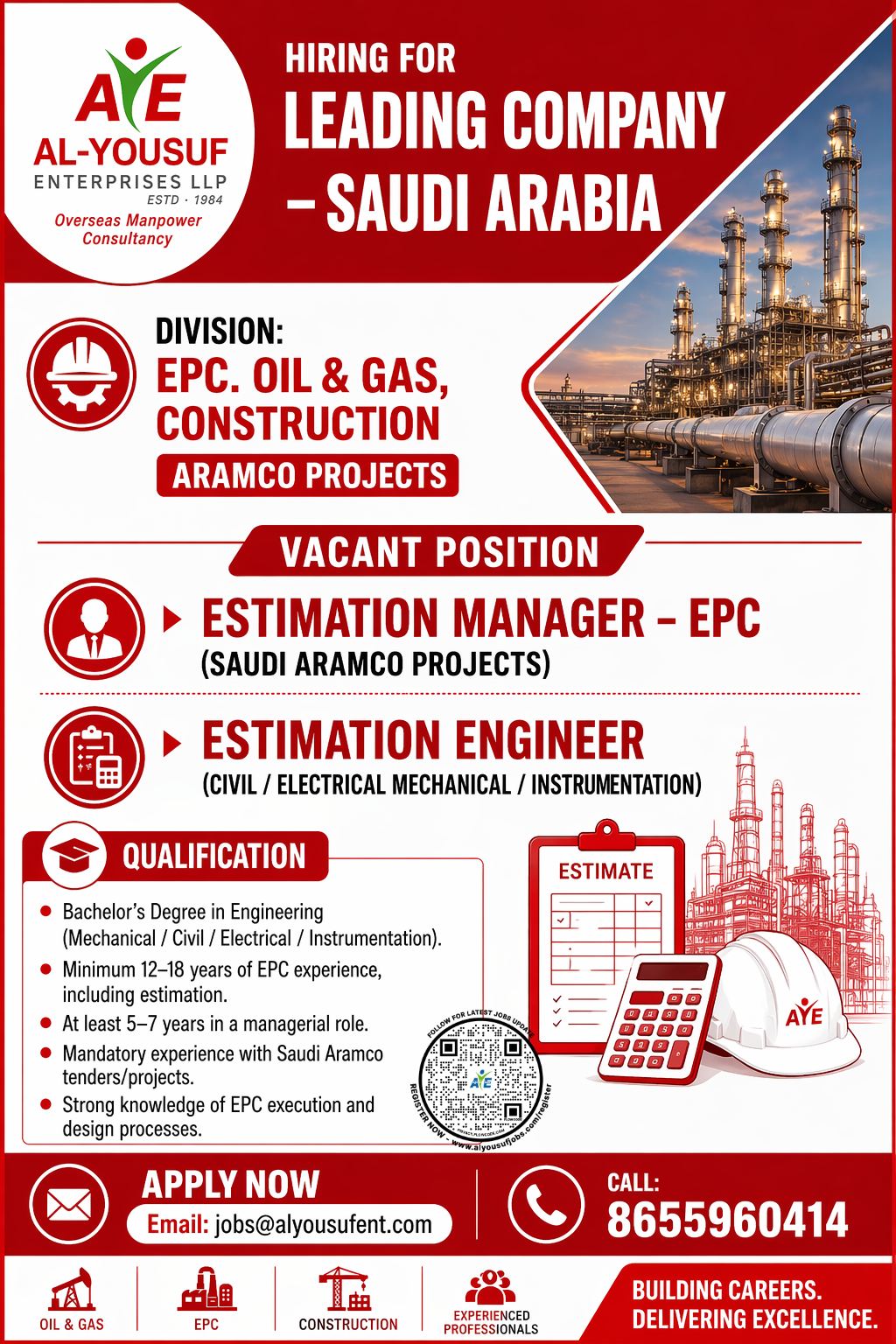 Urgent Hiring for Saudi Arabia