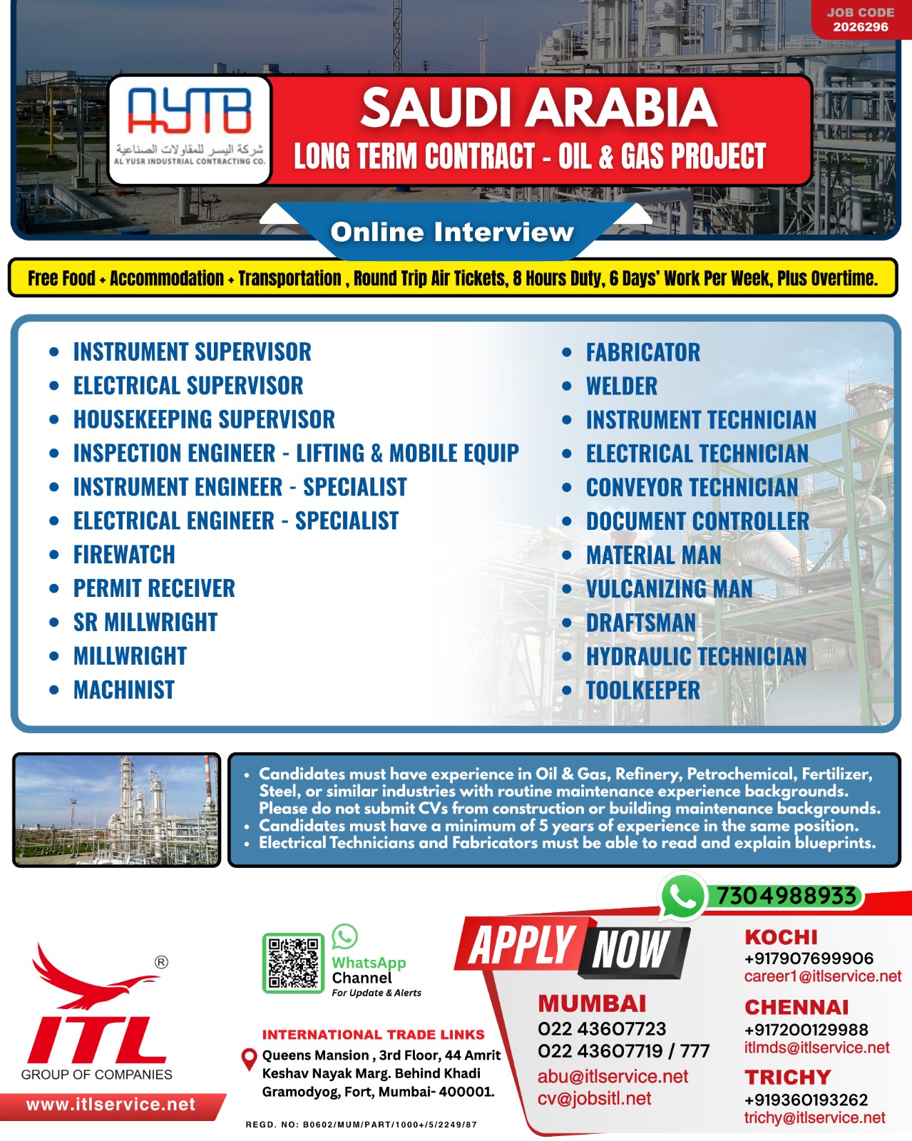Urgent Hiring for Saudi Arabia