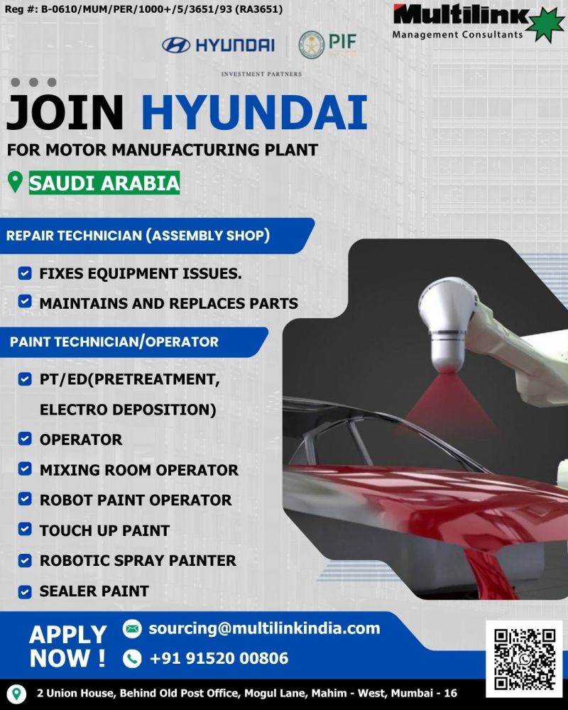 Urgent Hiring for Saudi Arabia