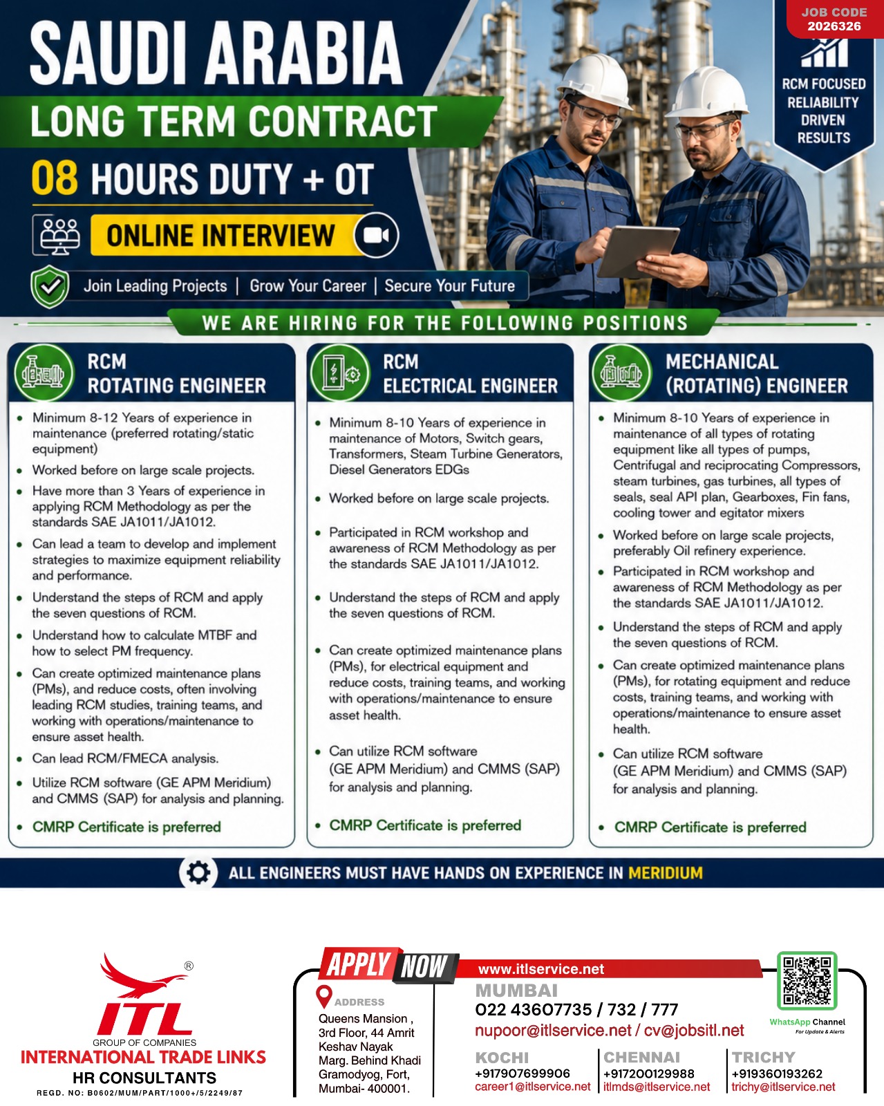 Urgent Hiring for Saudi Arabia