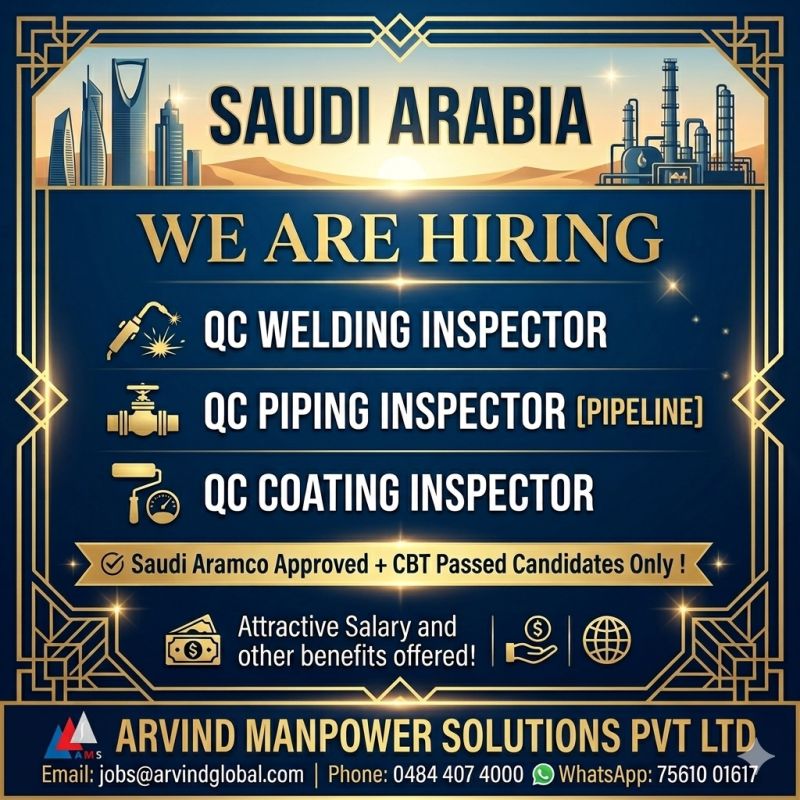 Urgent Hiring for Saudi Arabia