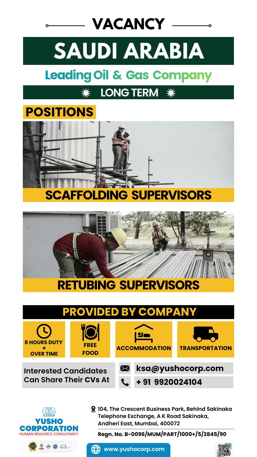 Urgent Hiring for Saudi Arabia