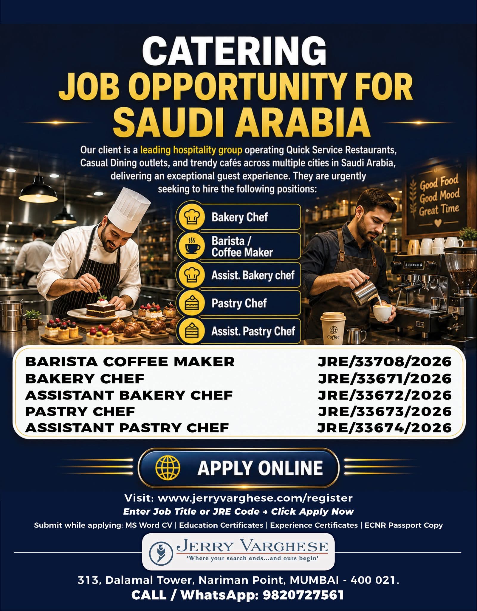 Urgent Hiring for Saudi Arabia