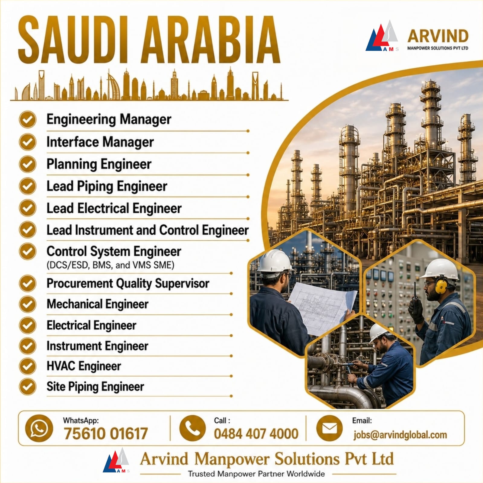 Urgent Hiring for Saudi Arabia