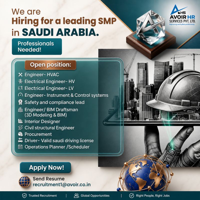 Urgent Hiring for Saudi Arabia