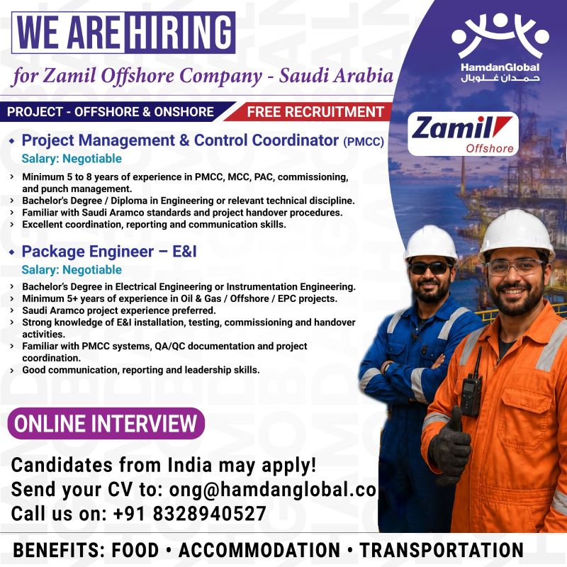 Urgent Hiring for Saudi Arabia