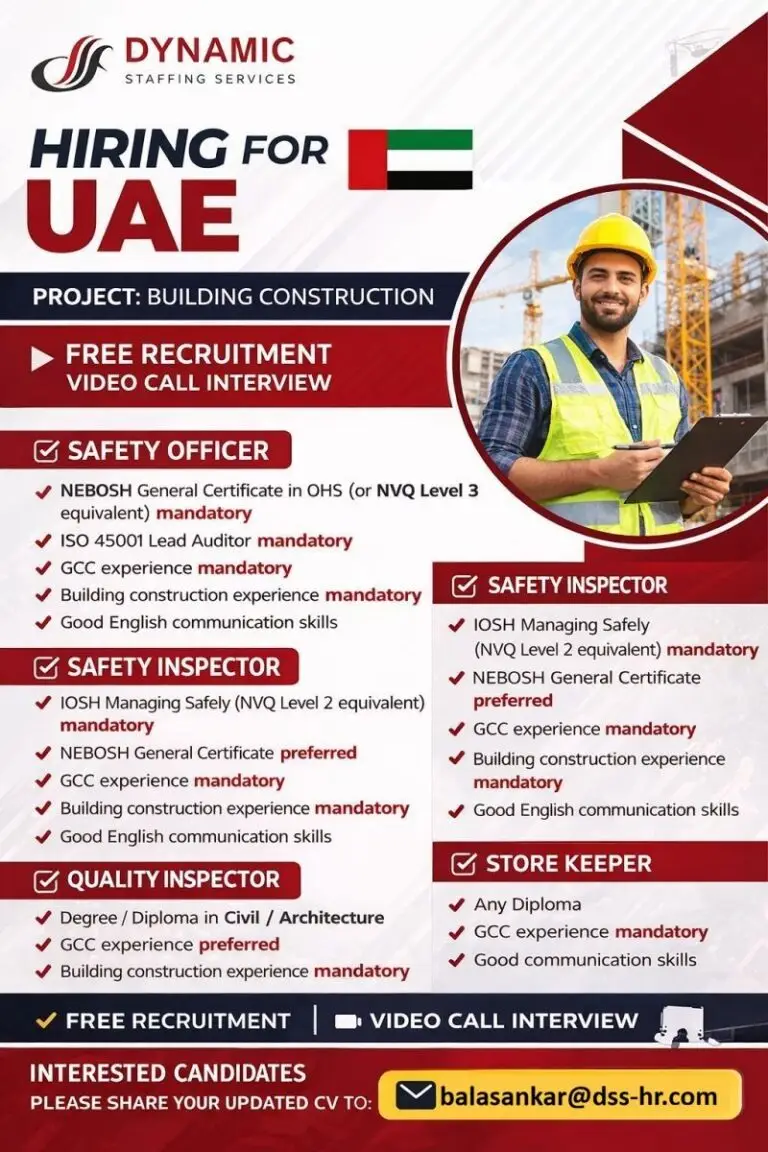 Urgent Hiring for UAE