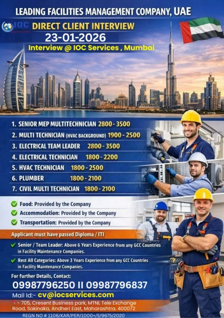 Urgent Hiring for UAE