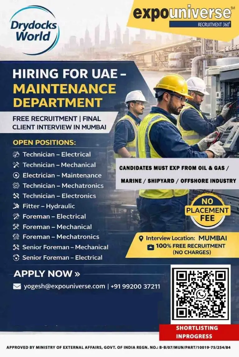 Urgent Hiring for UAE