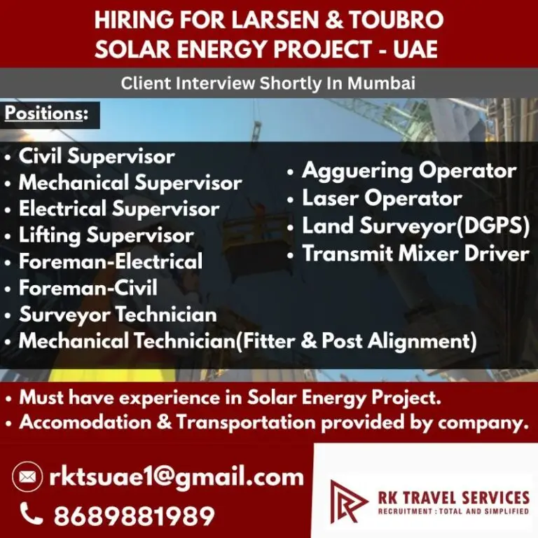 Urgent Hiring for UAE
