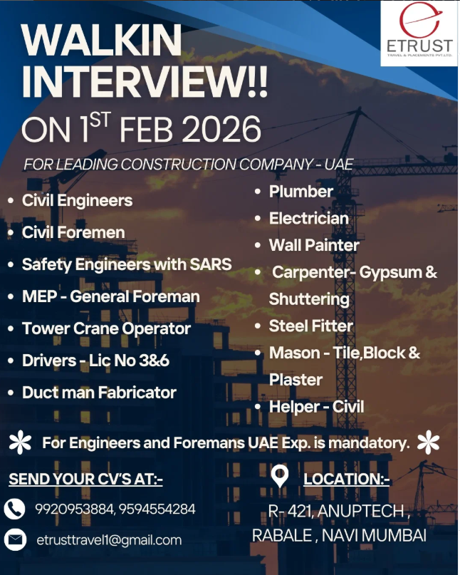 Urgent Hiring for UAE