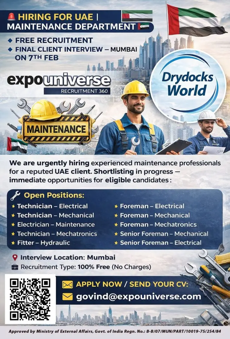 Urgent Hiring for UAE