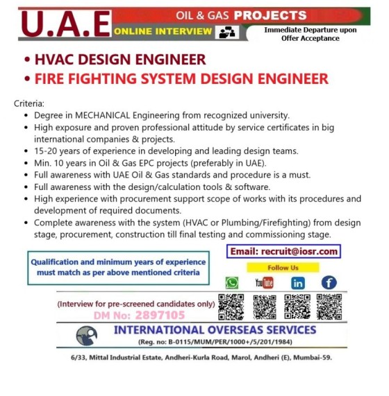 Urgent Hiring for UAE