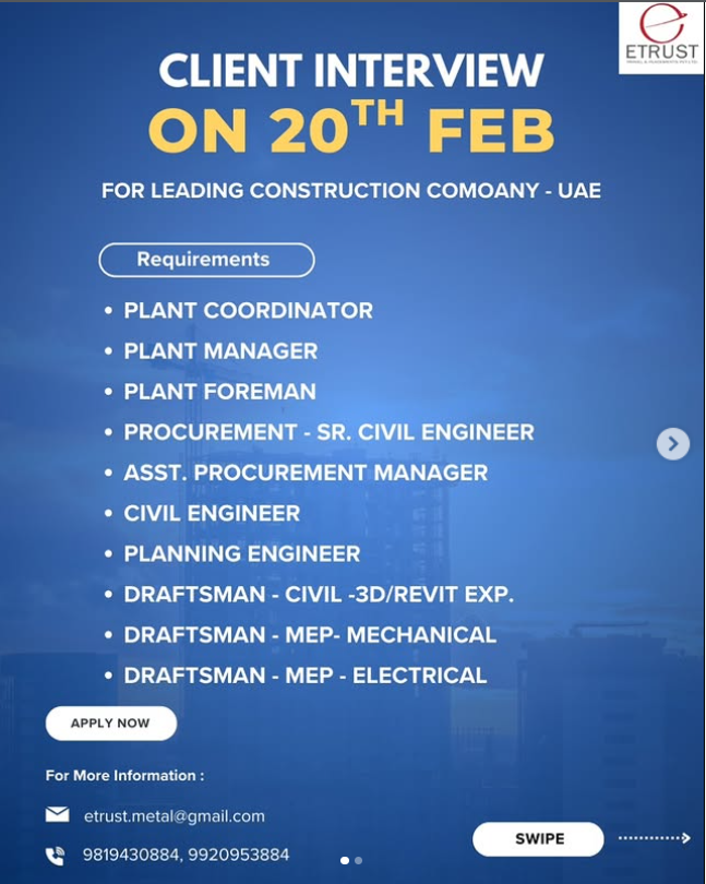 Urgent Hiring for UAE