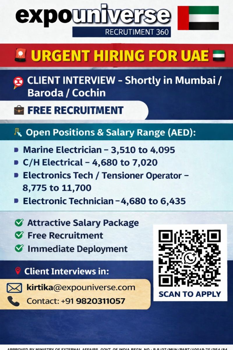 Urgent Hiring for UAE