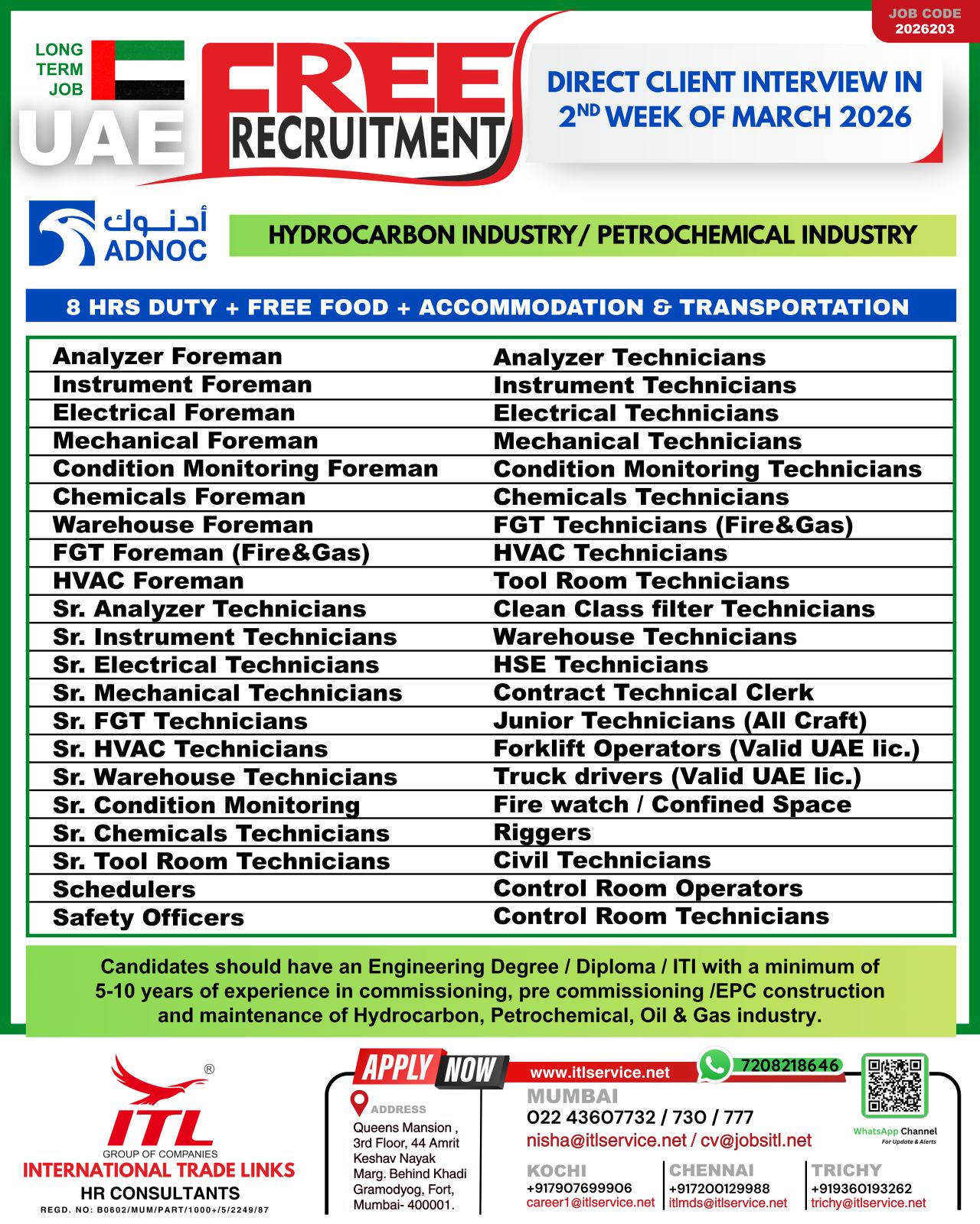 Urgent Hiring for UAE