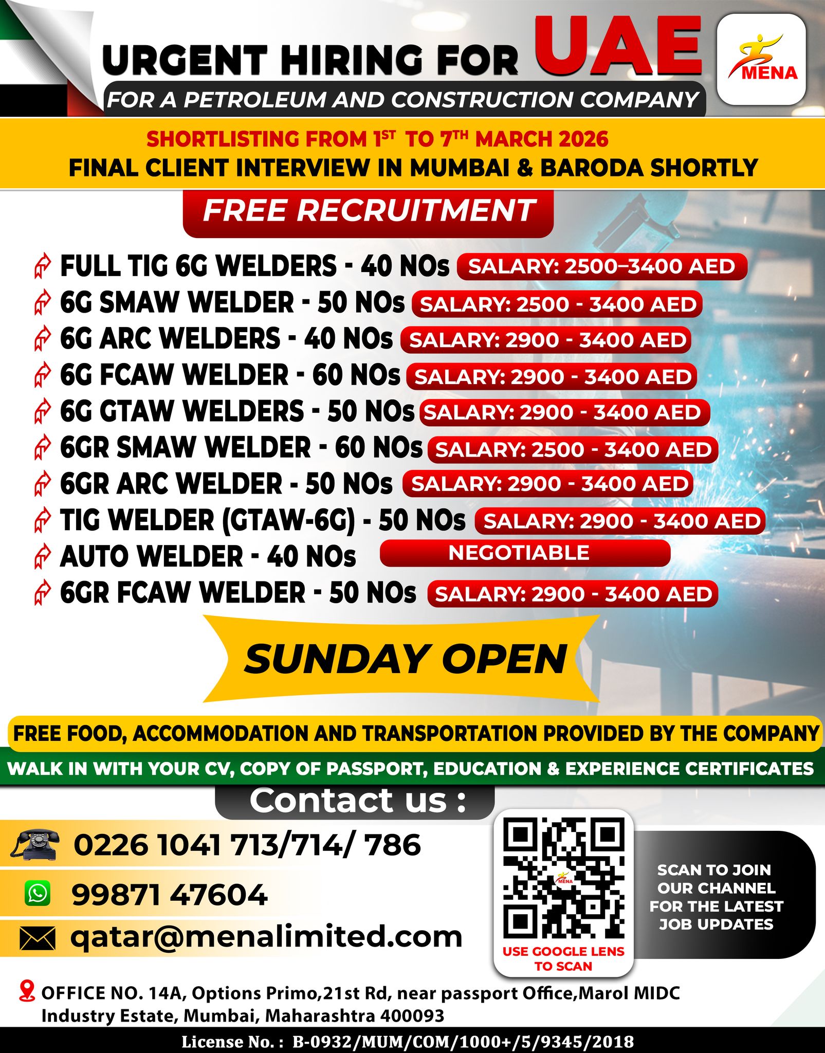 Urgent Hiring for UAE