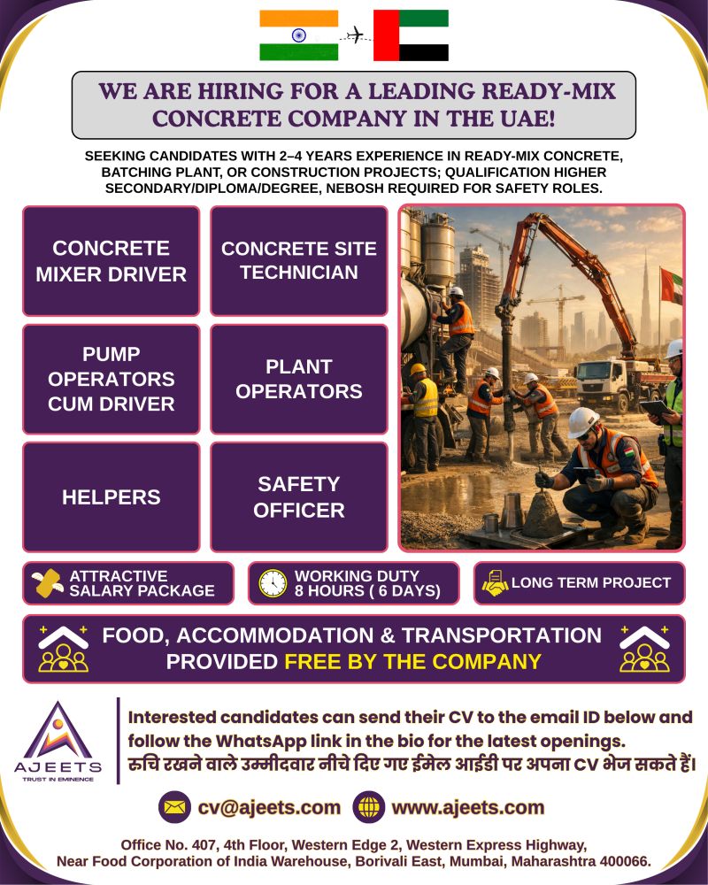 Urgent Hiring for UAE