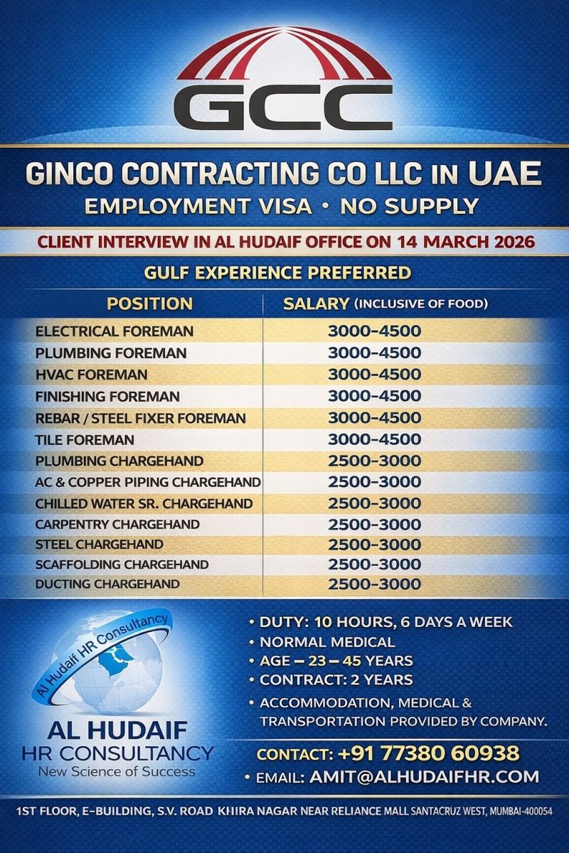 Urgent Hiring for UAE