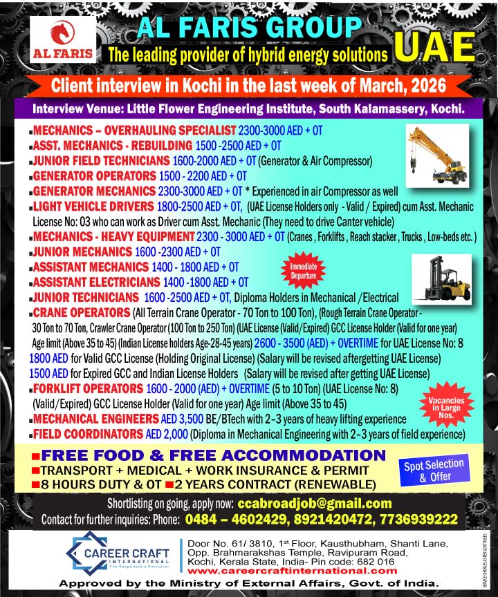 Urgent Hiring for UAE