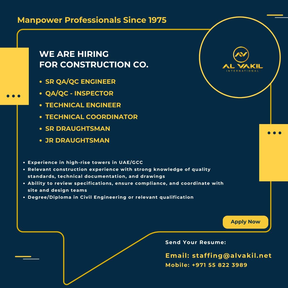 Urgent Hiring for UAE