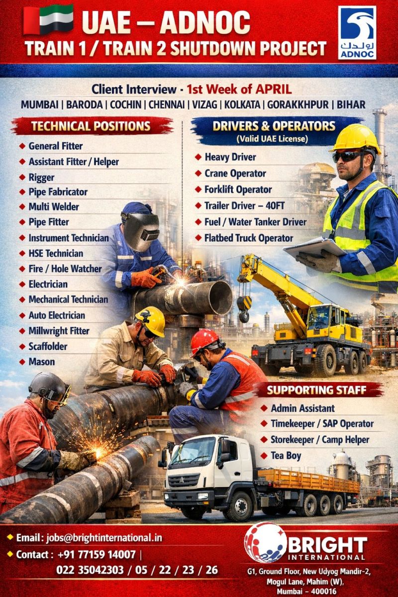 Urgent Hiring for UAE