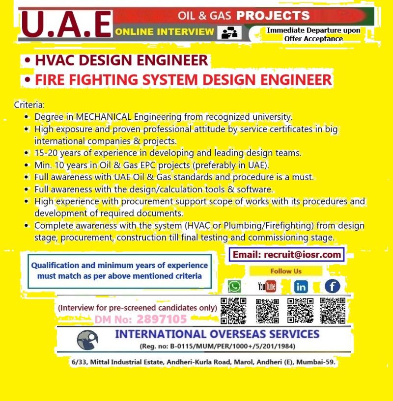 Urgent Hiring for UAE