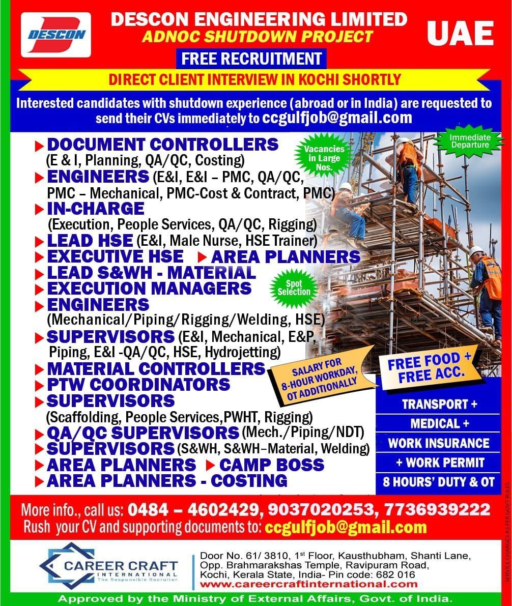 Urgent Hiring for UAE