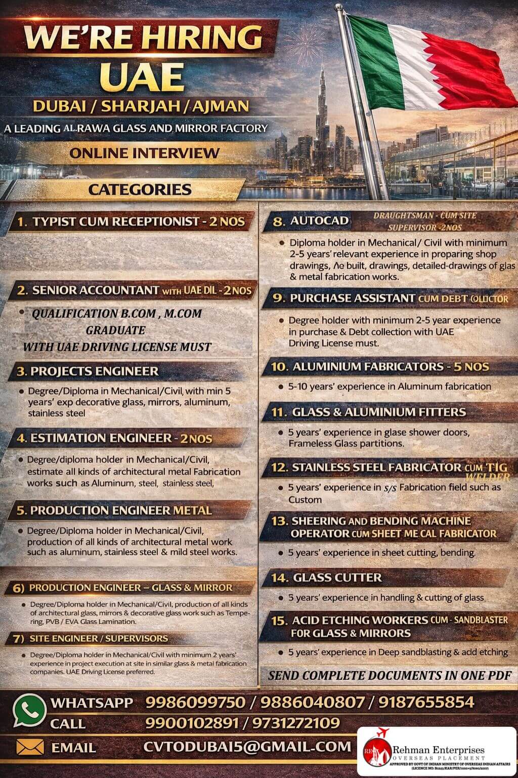 Urgent Hiring for UAE