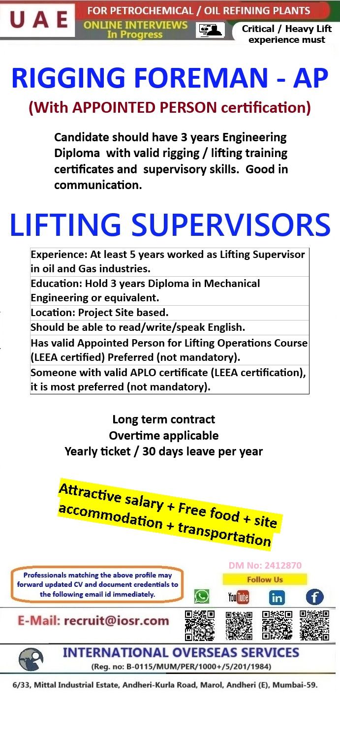 Urgent Hiring for UAE