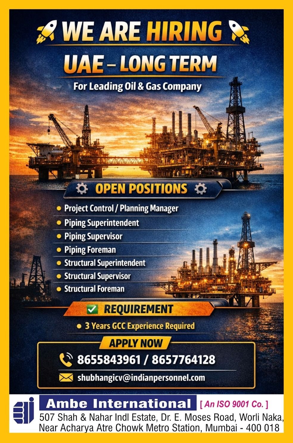 Urgent Hiring for UAE