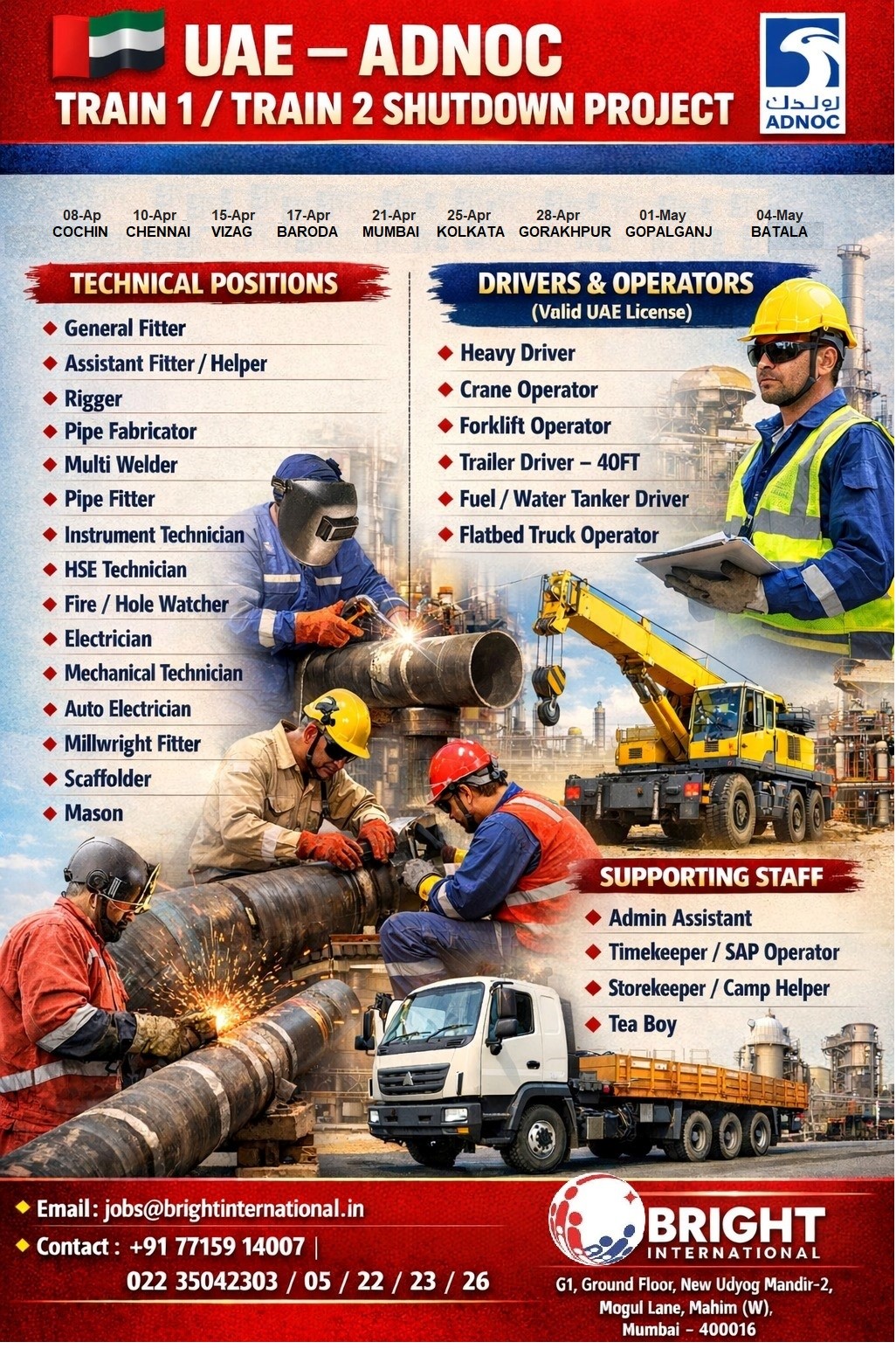 Urgent Hiring for UAE