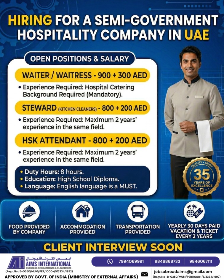 Urgent Hiring for UAE