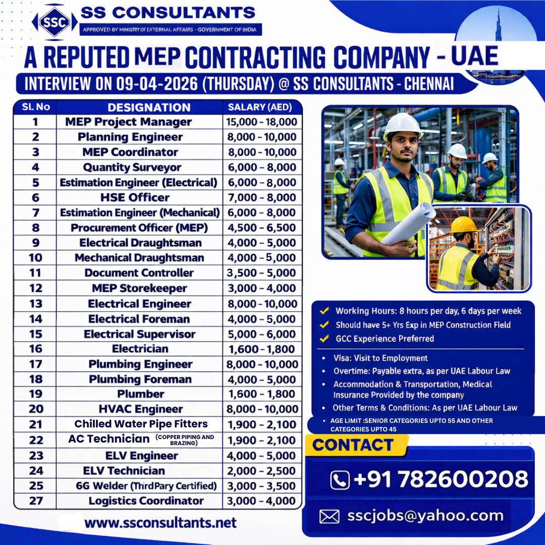 Urgent Hiring for UAE