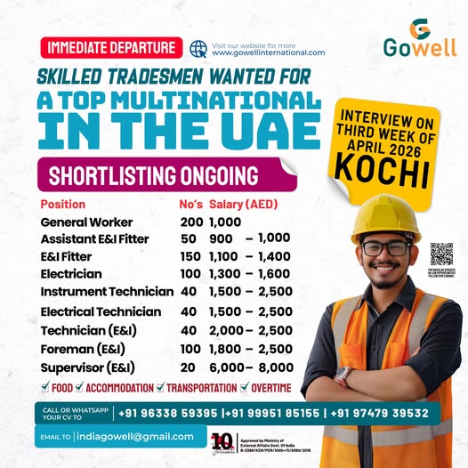 Urgent Hiring for UAE