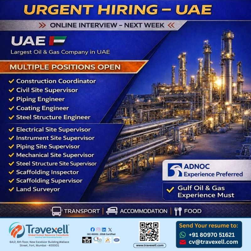 Urgent Hiring for UAE