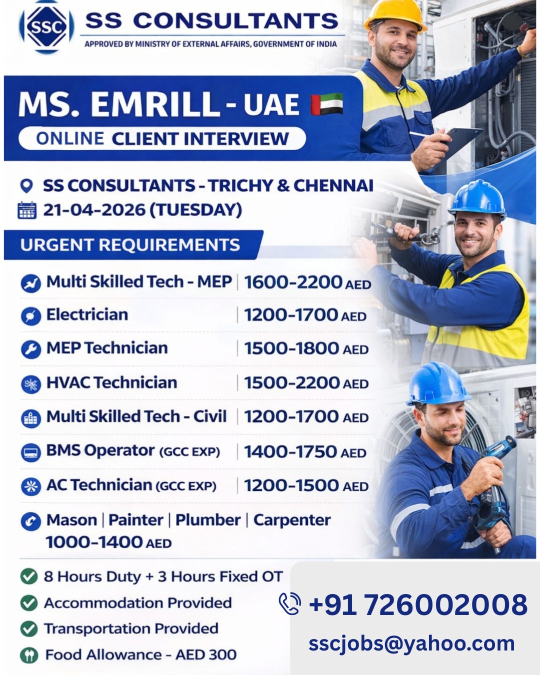Urgent Hiring for UAE