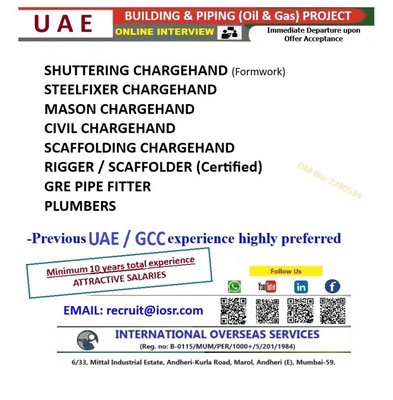 Urgent Hiring for UAE