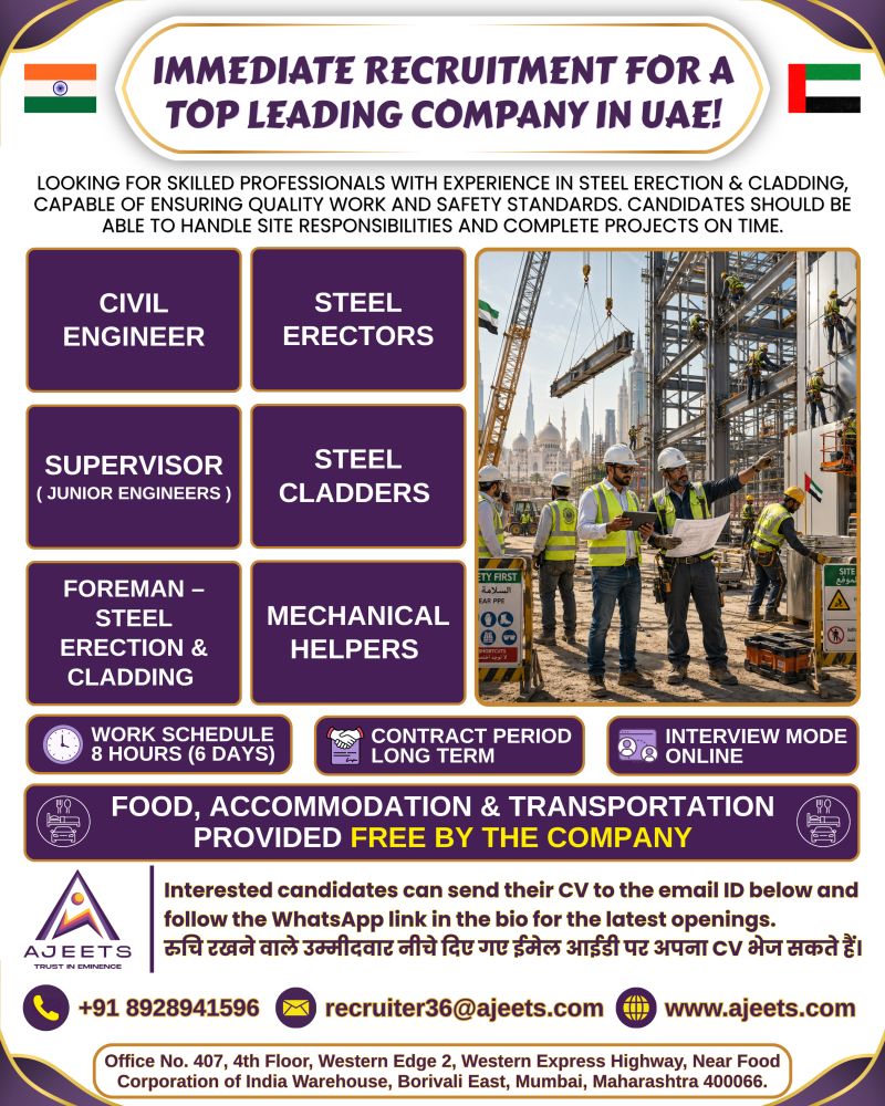Urgent Hiring for UAE