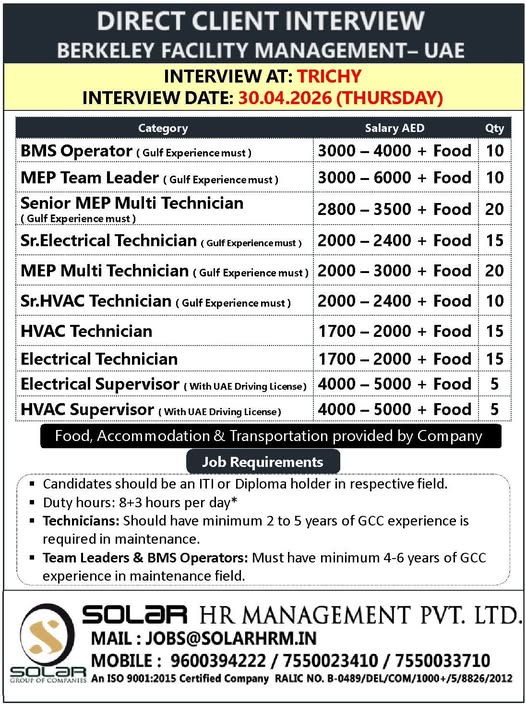 Urgent Hiring for UAE