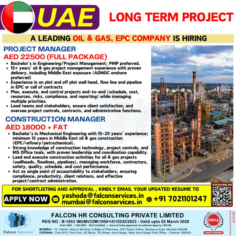 Urgent Hiring for UAE