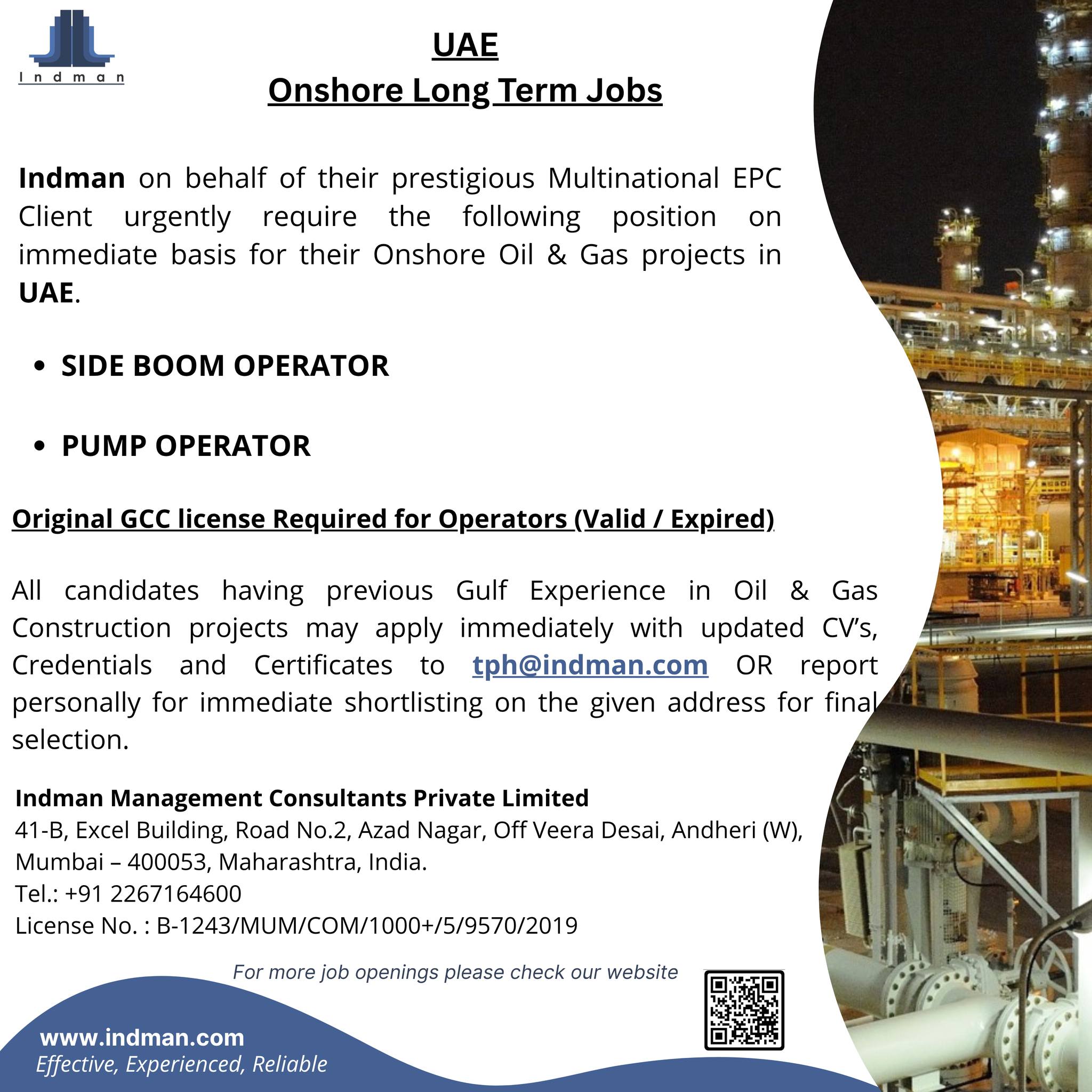 Urgent Hiring for UAE