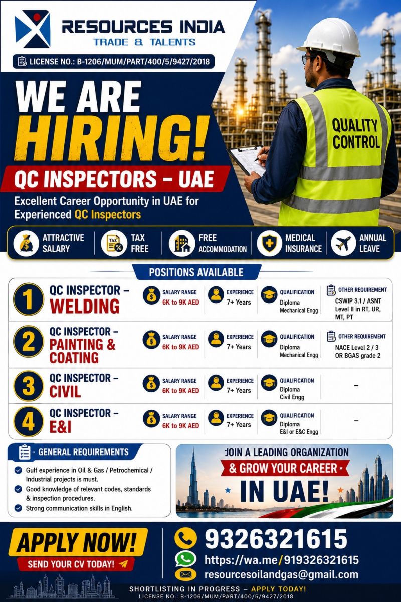 Urgent Hiring for UAE