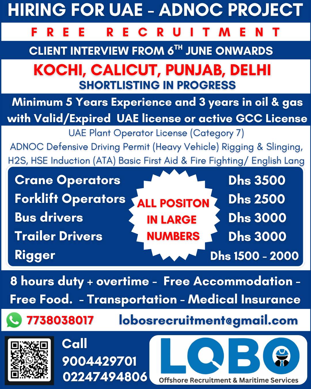 Urgent Hiring for UAE