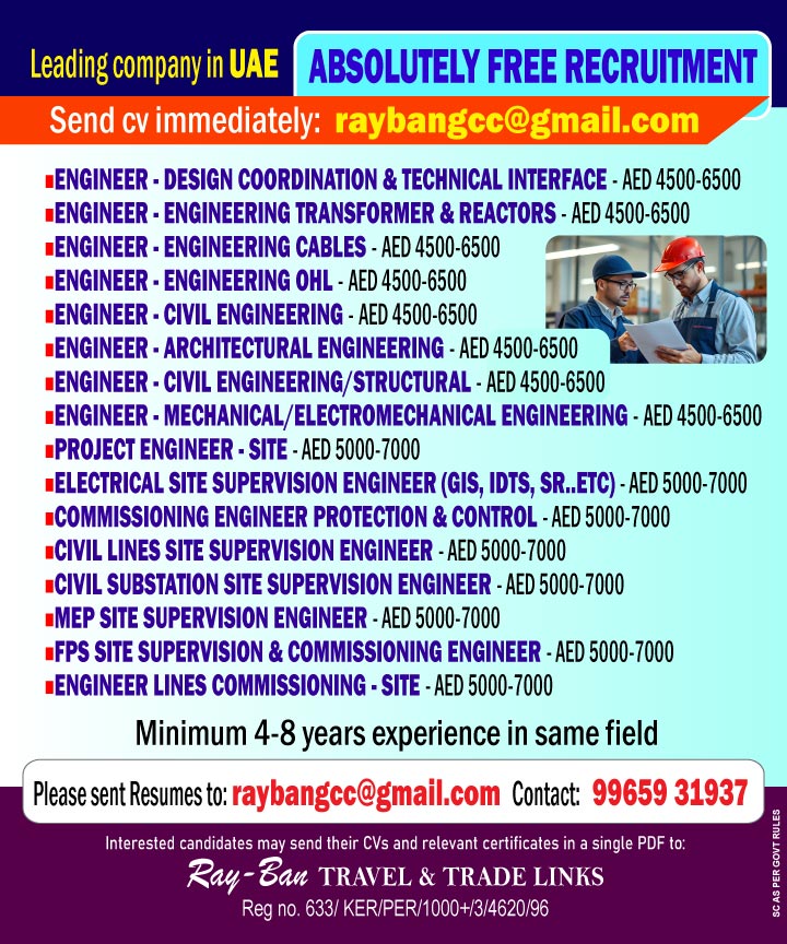 Urgent Hiring for UAE