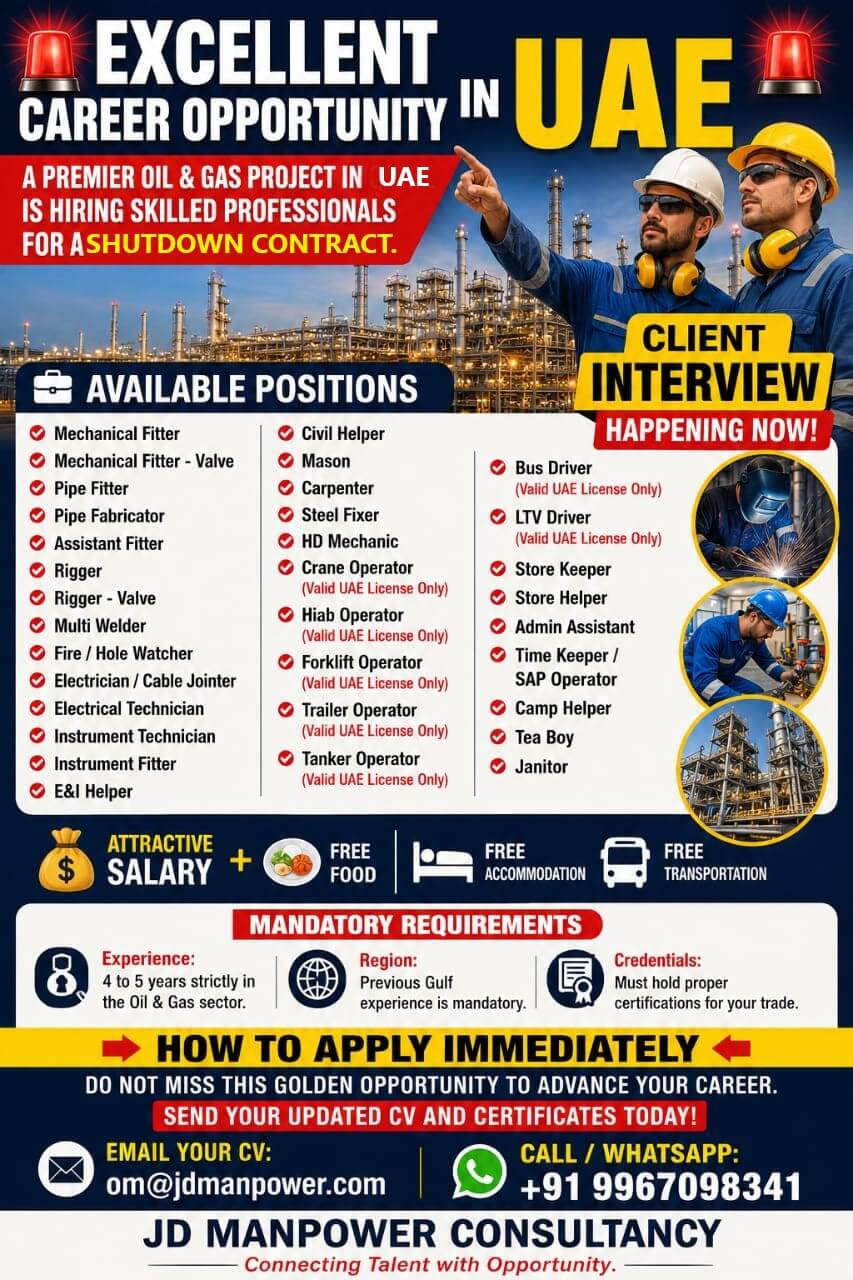 Urgent Hiring for UAE