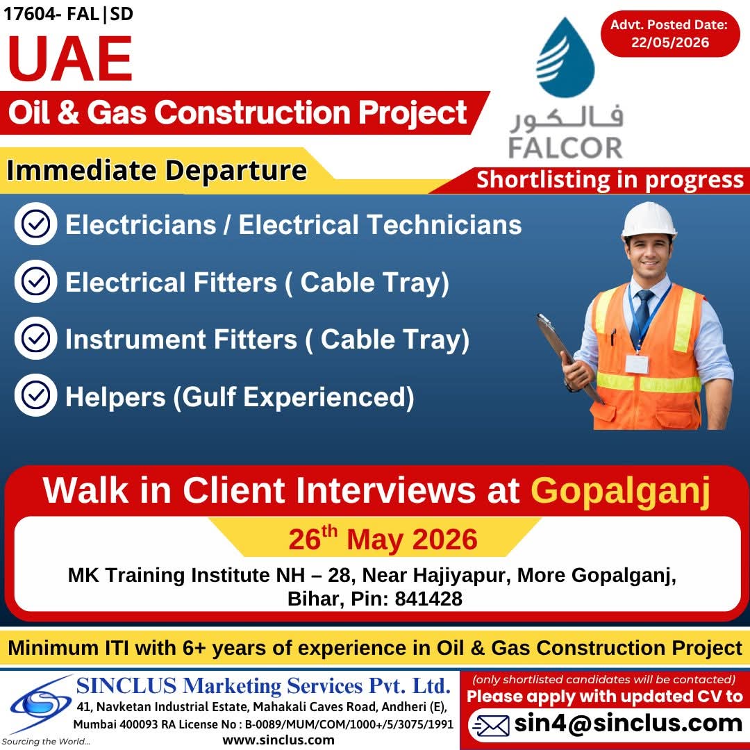 Urgent Hiring for UAE