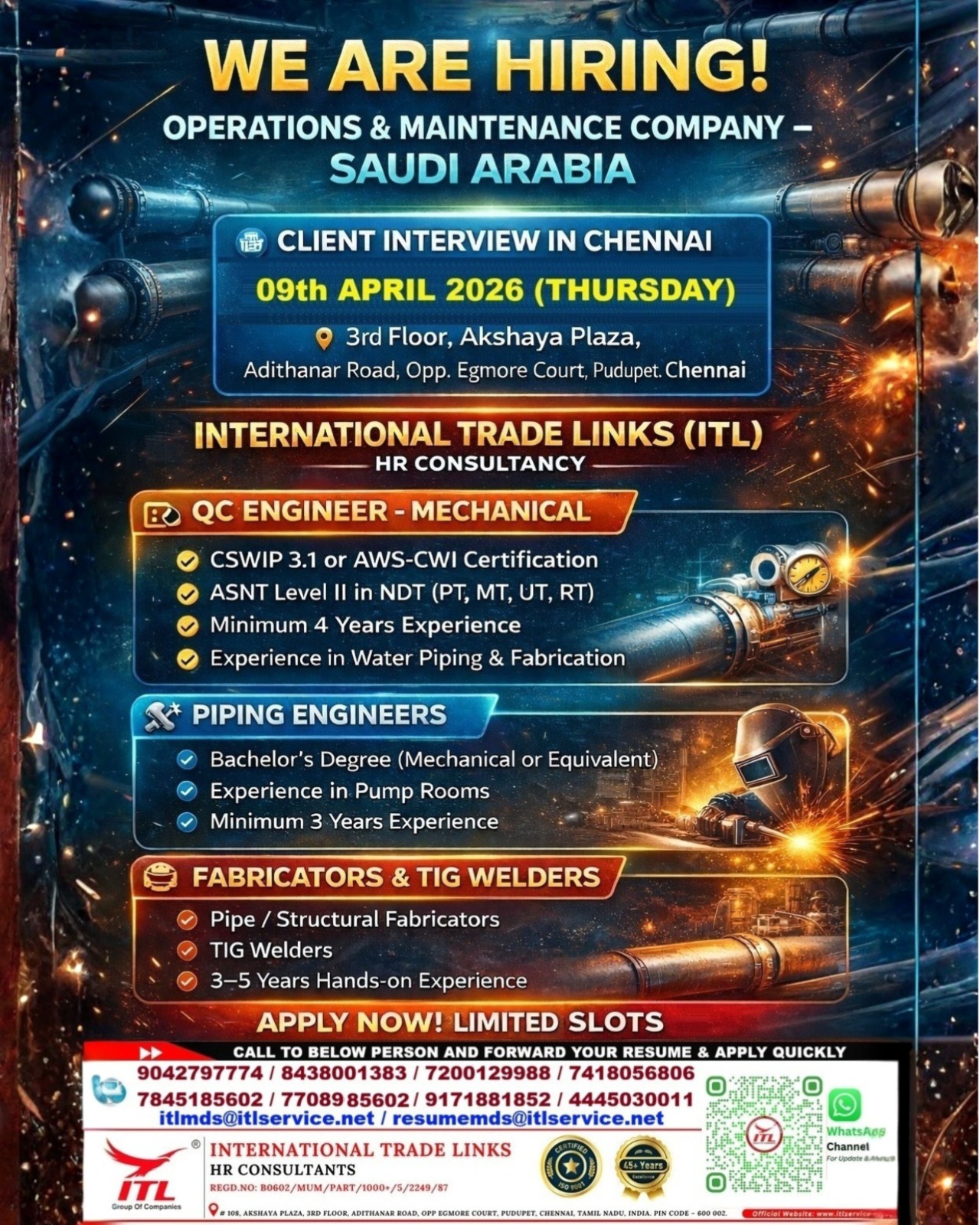 Urgent Hiring Saudi Arabia