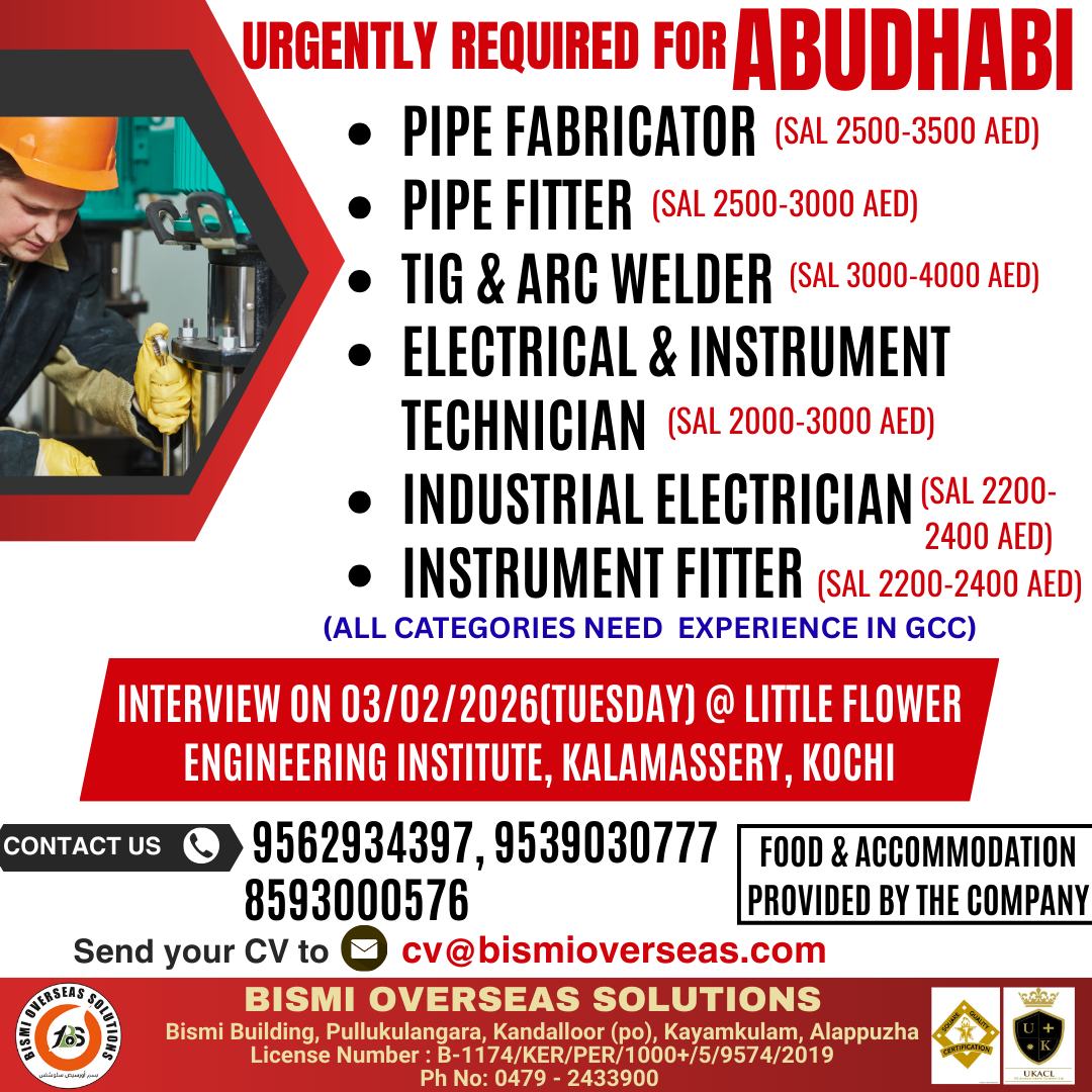 Urgent Requirement For Abu Dhabi